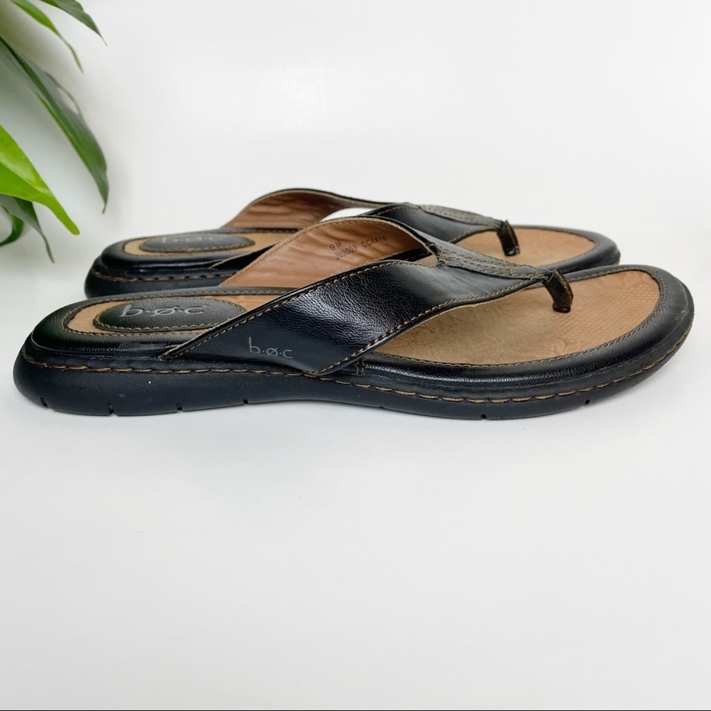 B.O.C. Zita Black Comfort Sandals Flip Flops 9M